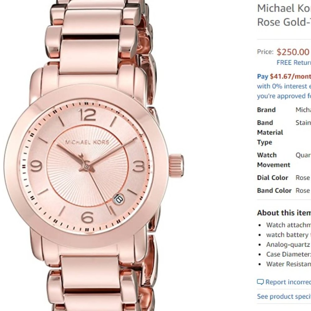 Michael Kors Rose Gold Watch MK3486